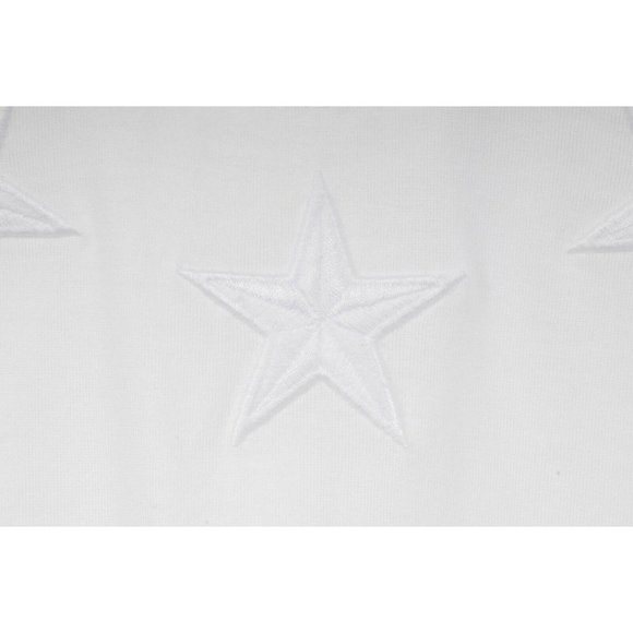 Givenchy Mens T Shirt Small White Embroidered Star Neck Columbian Fit Cotton Top - Picture 3 of 8